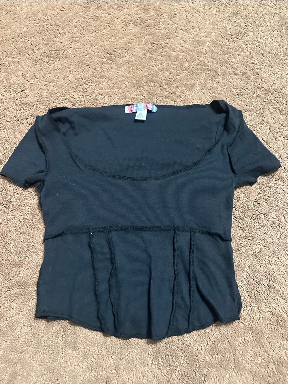 Women’s Black Short Sleeve Scoop Neck Top - Urban outfitters Brand